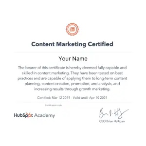 Advanced Digital Marketing Course In Faridabad 10 Content Marketing Certification- By Hubspot Academy